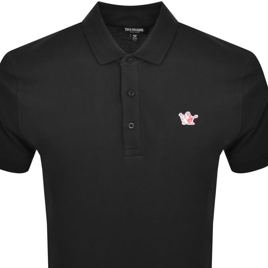 True Religion Buddha Patch Polo T Shirt Black
